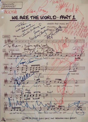 Kenny Rogers - Sheet Music for We Are The World -Autographed by Artists