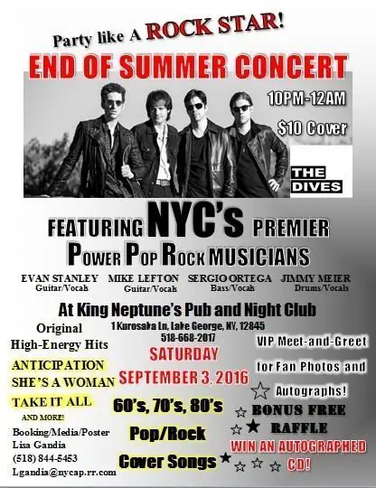 Poster for September 3 concert