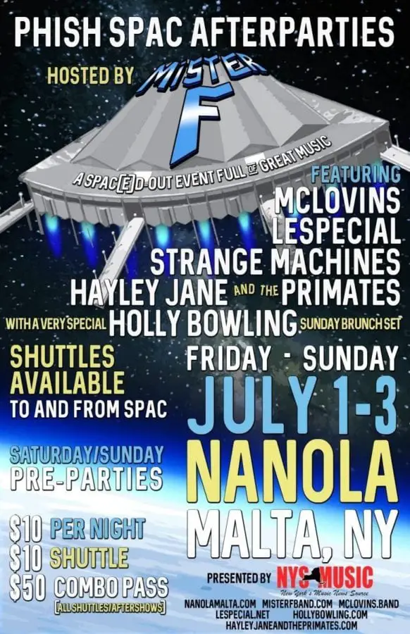 Nanola Announces Schedule for Phish SPAC Pre and PostParties