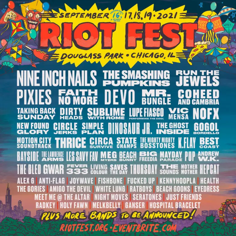 Riot Fest Announces 2021 Daily Lineup, After Shows, Additions of ...