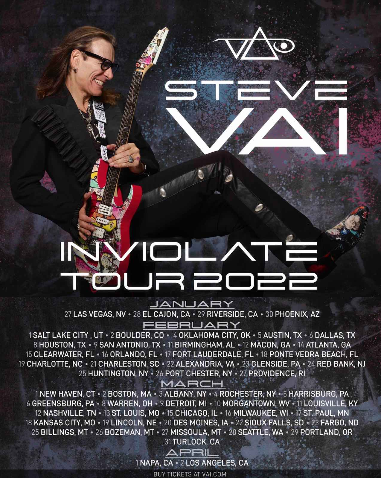Steve Vai Announces 2022 Tour with Multiple stops in New York