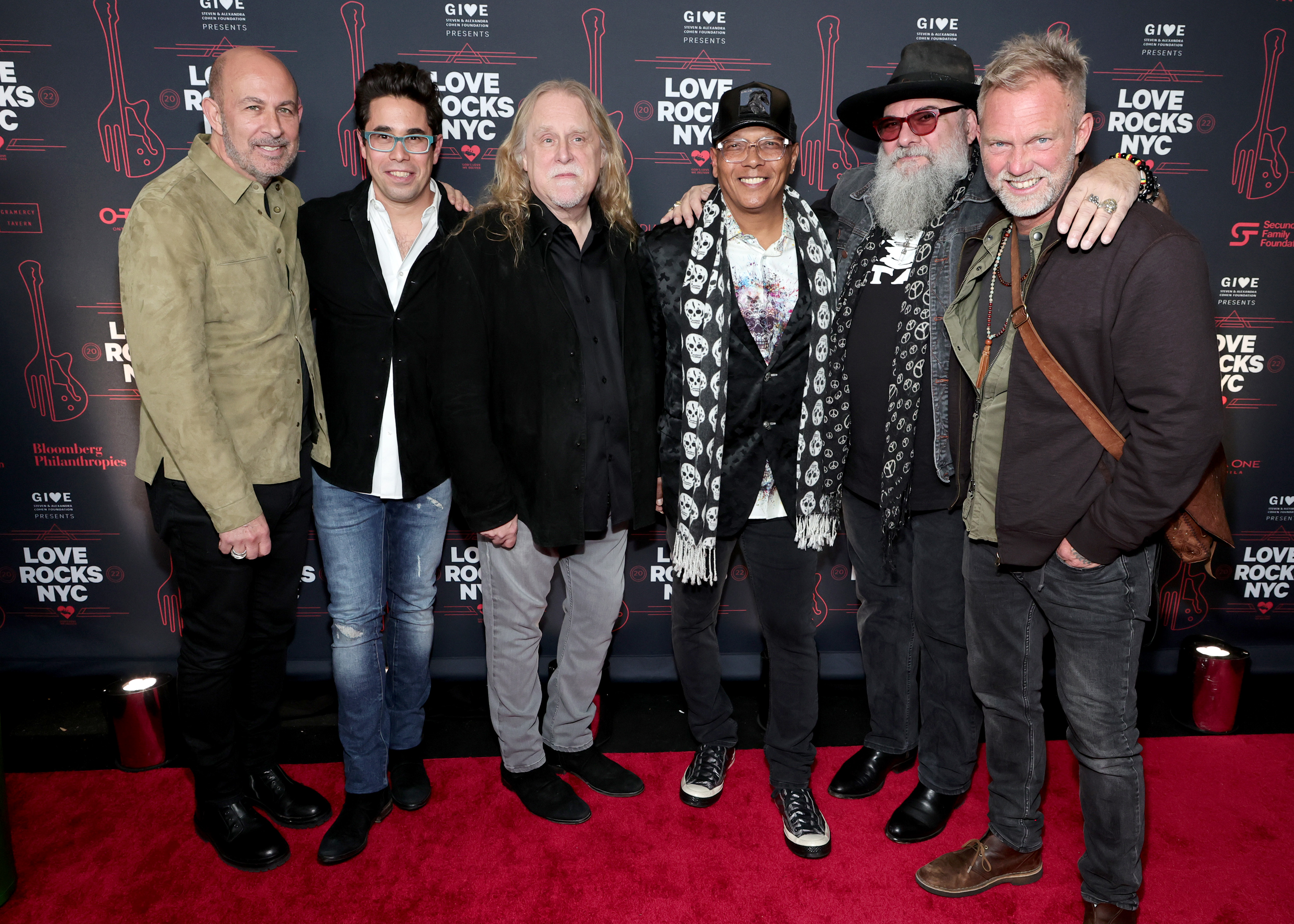 Bill Murray, right, performs with Bernie Williams and Jimmy Vivino at the  sixth annual Love Rocks NYC benefit concert for God's Love We Deliver at  the Beacon Theatre on Thursday, March 10