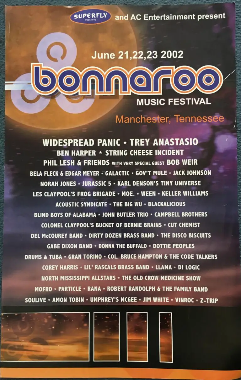 bonnaroo 2002 lineup poster