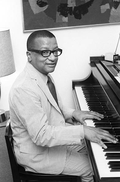Composer Billy Strayhorn at the piano