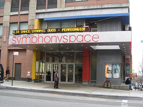 Symphony Space venue as of 2008 with people outside.