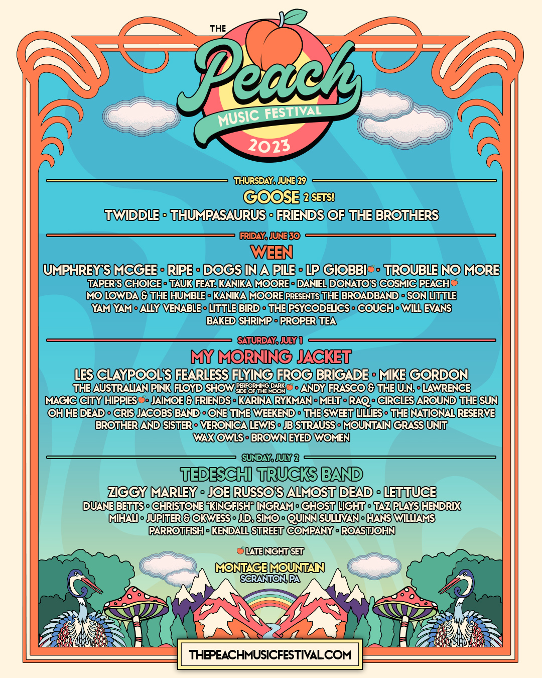 Peach Music Festival 2023 Announces Artist Set Times