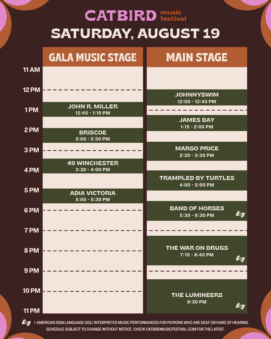 Catbird Music Festival Day One Line Up