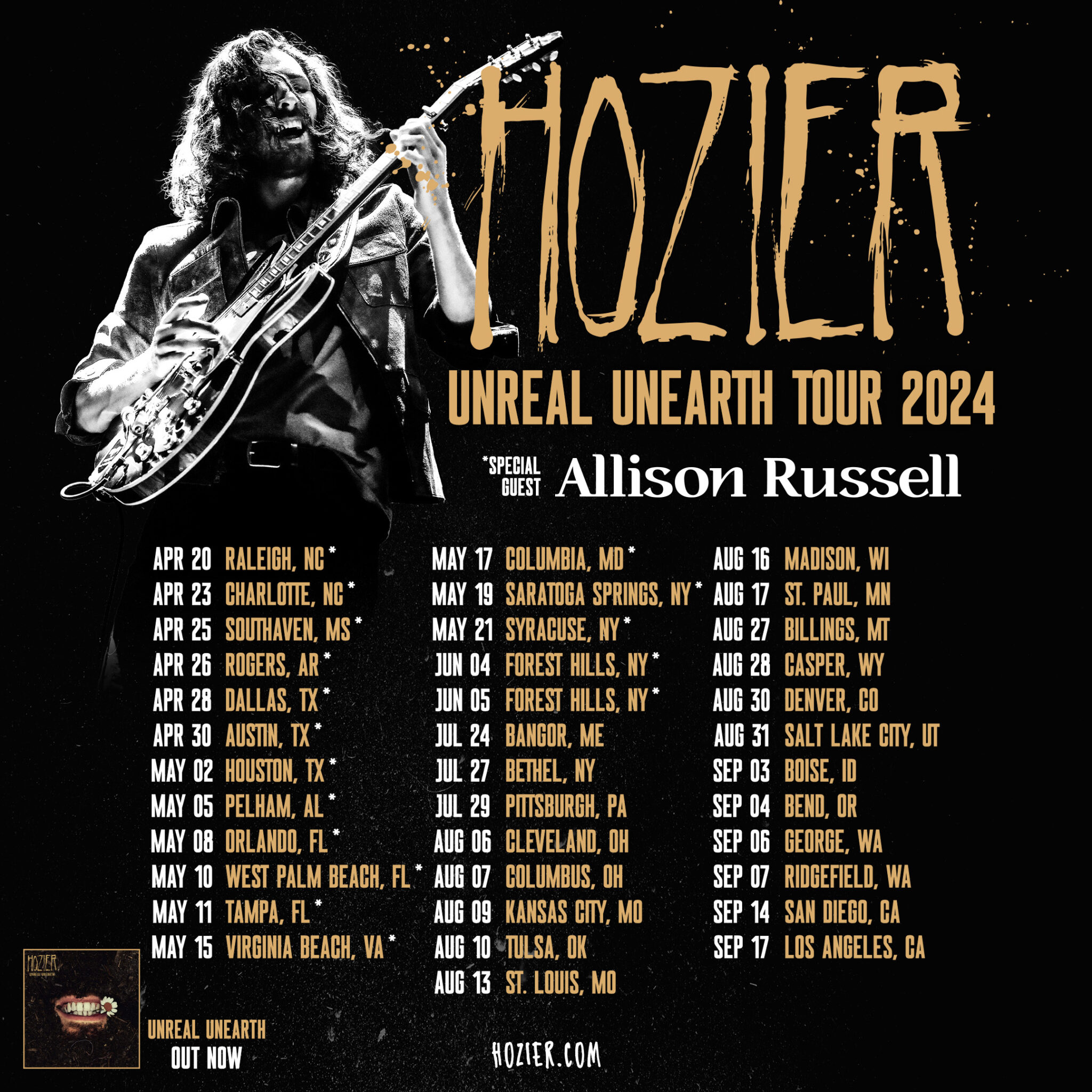 霍齐尔（Hozier）宣布北美巡回演唱会将在纽约增加八场演出