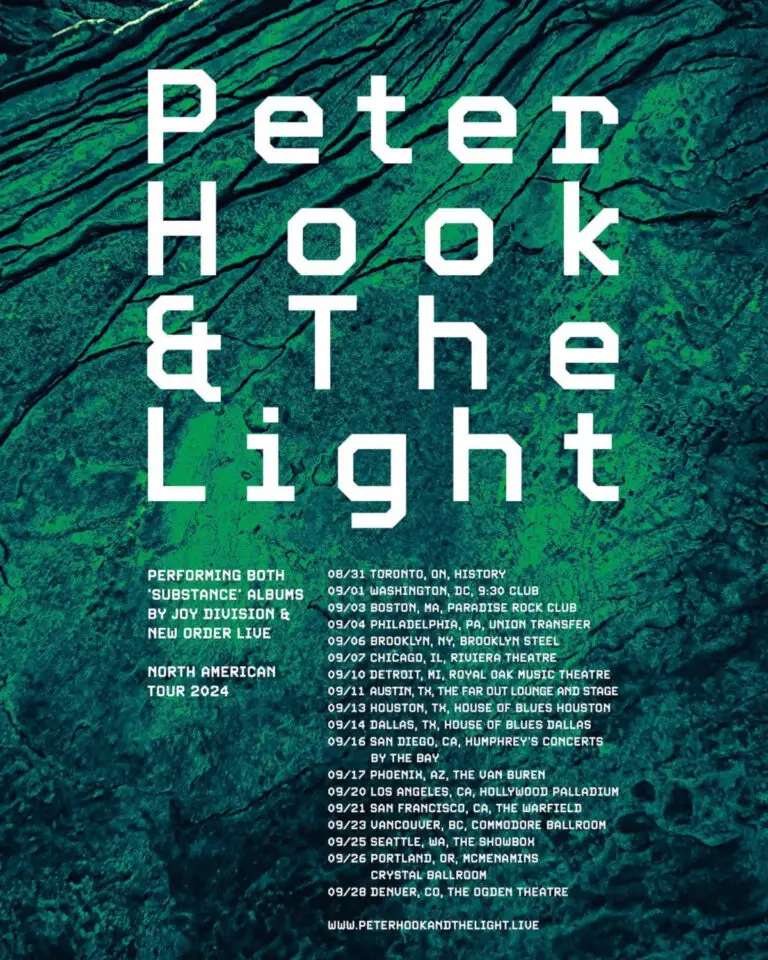Peter Hook & The Light Upcoming Tour