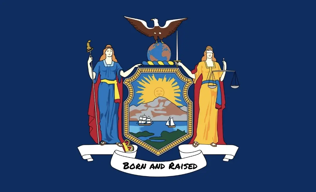 Born and Raised new york state flag