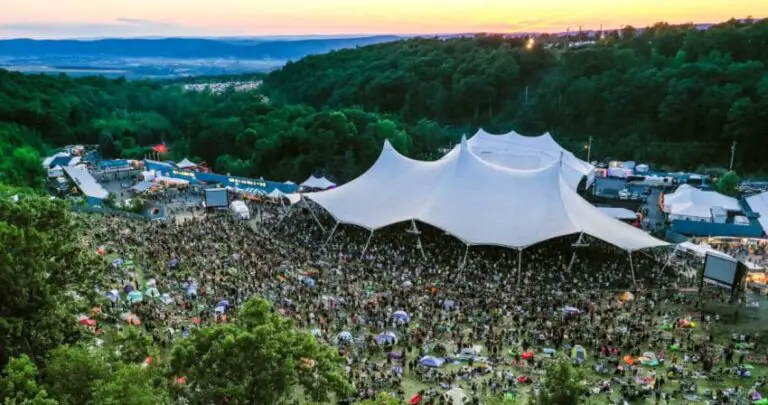 An aerial view of the 2023 Peach Music Festival
