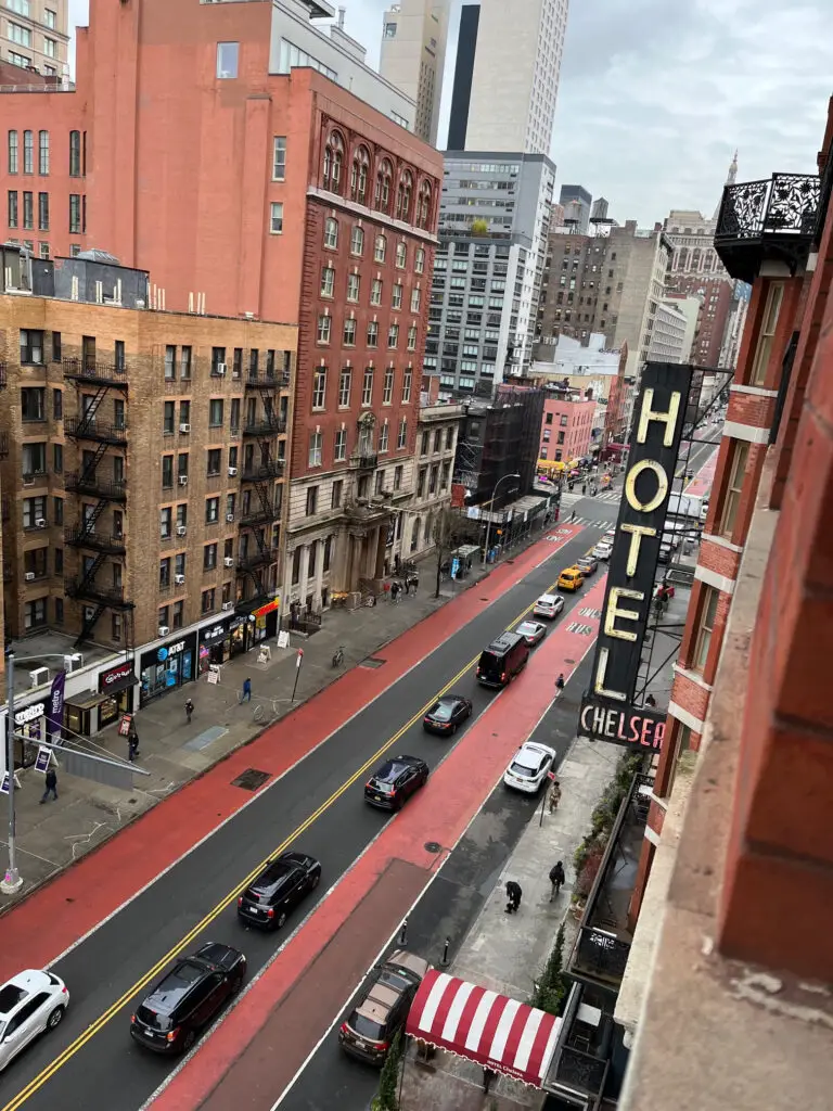 Hotel Chelsea, former home of Bob Dylan. Featured in A Complete Unknown