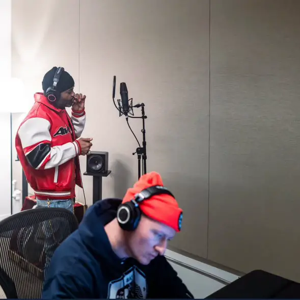 Jim Jones and Brady Watt in the studio