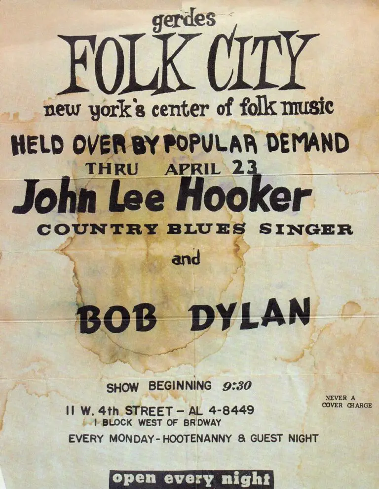 A handbill for John Lee Hooker and Bob Dylan