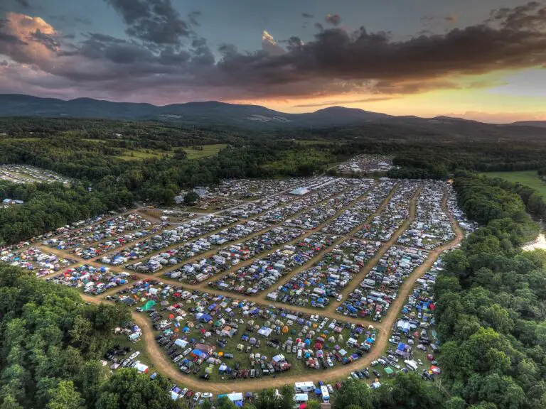 Aerial view of the camp grounds. Photo by Alan Hamilton