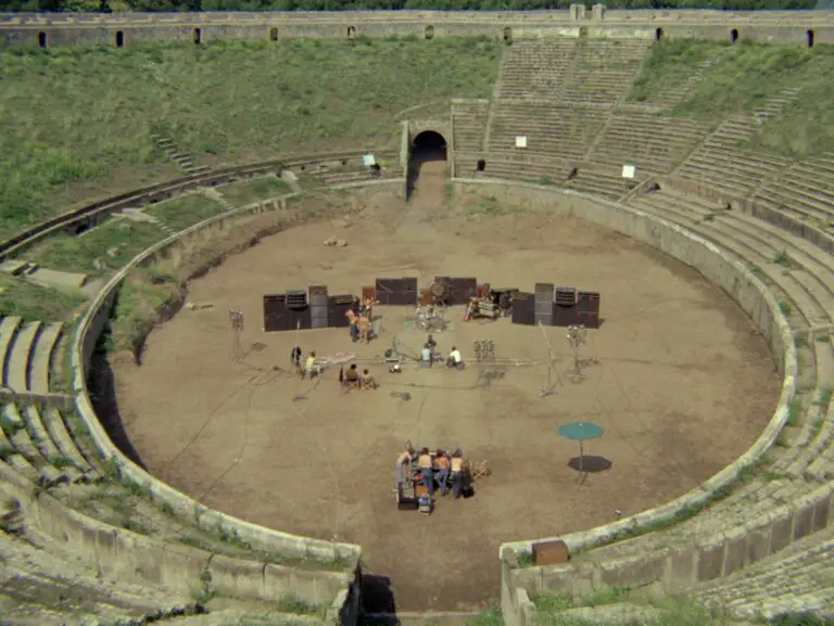 Pink Floyd playing in Pompeii