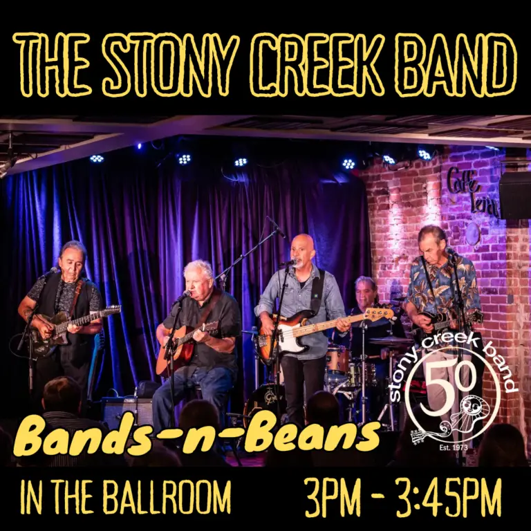 Official promotional poster for Bands N' Beans