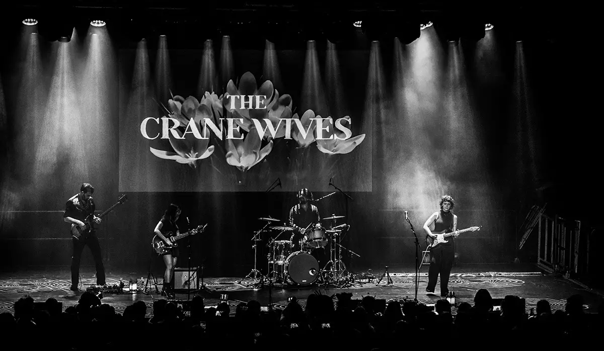 view of the stage and the crane wives, performing at brooklyn steel