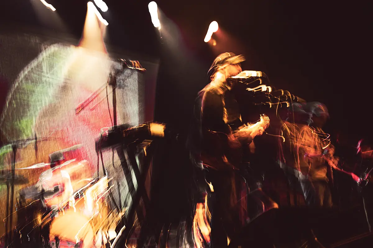 distorted visuals and colorful lights featuring Panchiko at Brooklyn Paramount