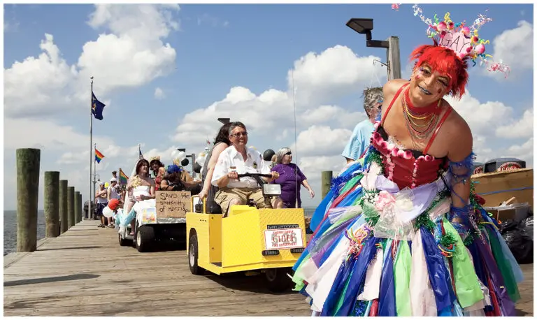 Group of people on Fire Island walk