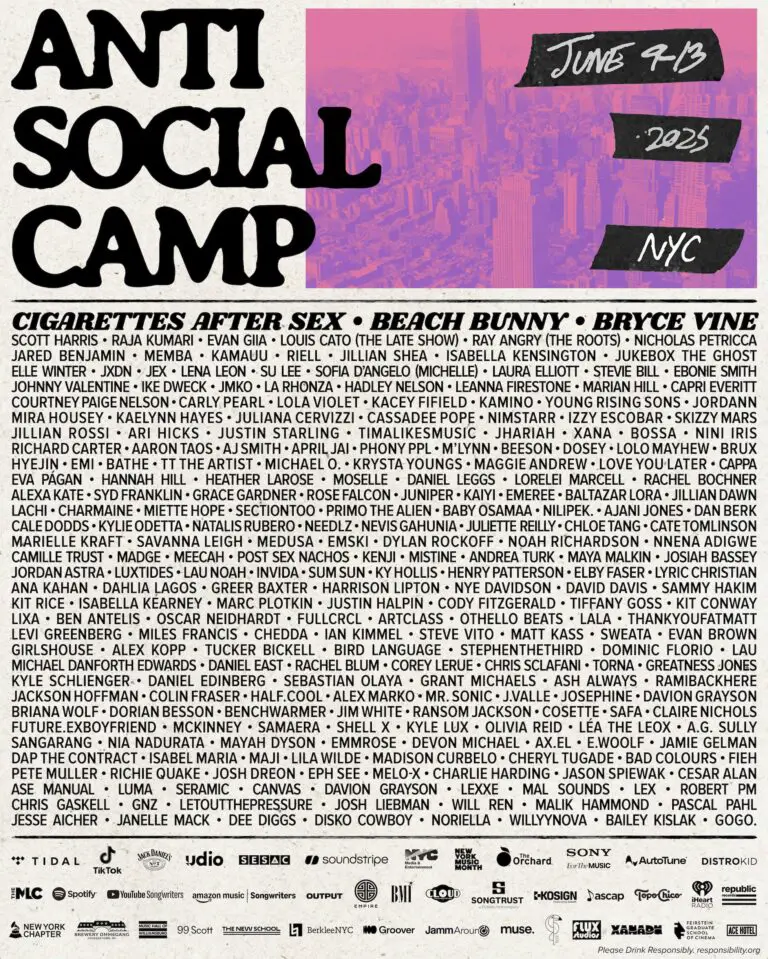 Anti Social Camp festival headliners poster