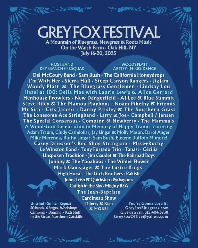 Grey Fox Bluegrass festival lineup poster