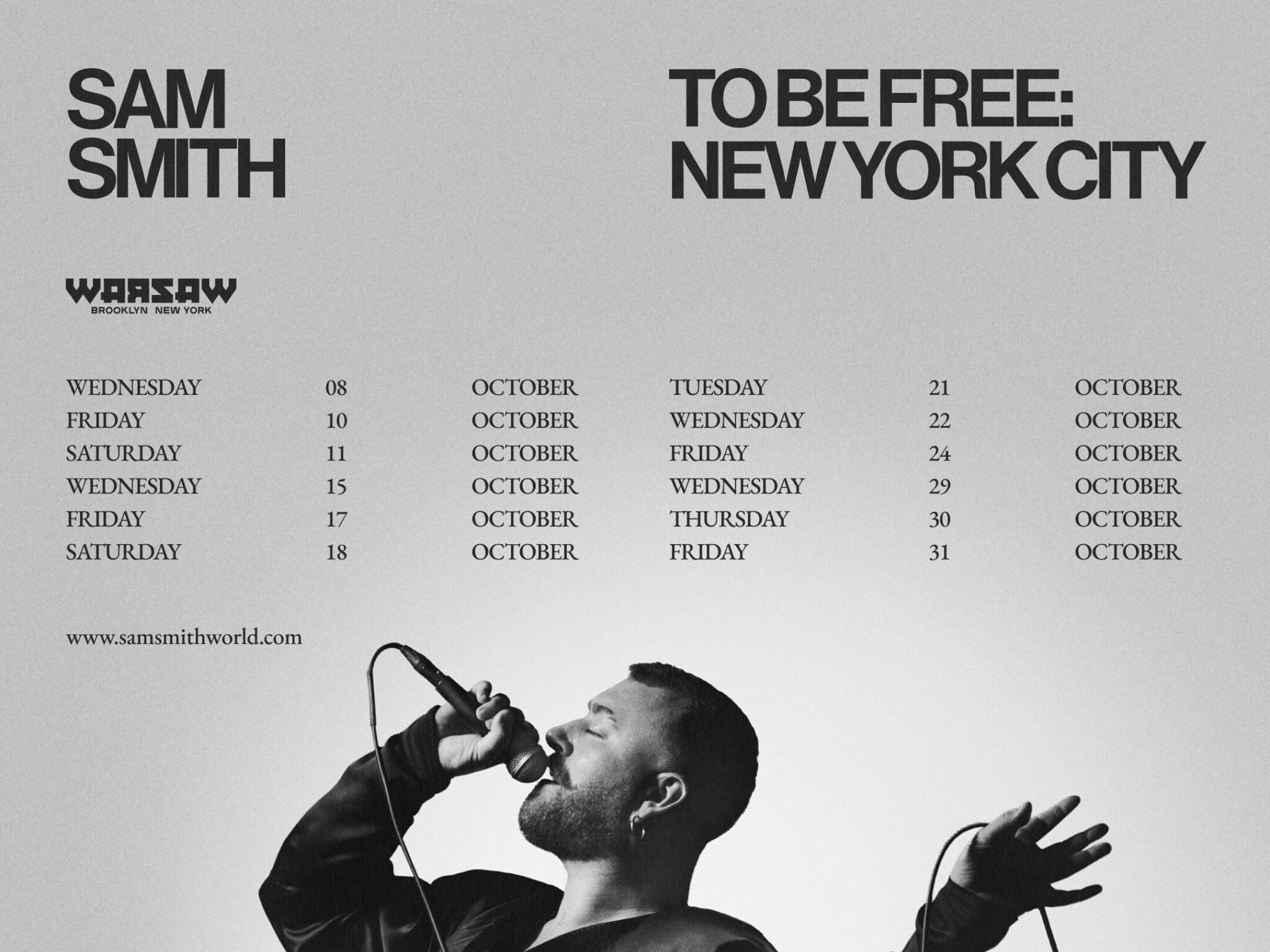 Sam Smith Residency Poster