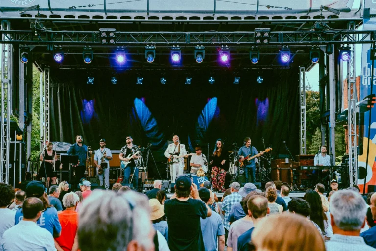 Tops of Trees performing on stage
