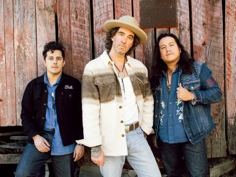 Members of American Authors - Zac Barnett [vocals/guitar], Dave Rublin [bass], and Matt Sanchez [drums]
