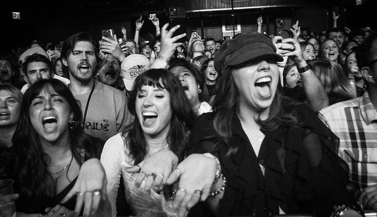 The crowd watching Arcy Drive at Webster Hall