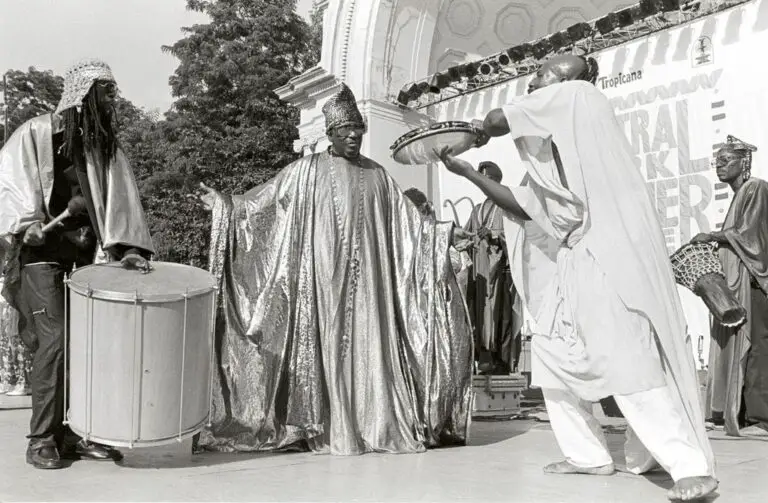 Sun Ra Akestra at Central Park’s Naumburg Bandshell, June 1986. Photo by Jack Vartoogian from the upcoming Arsenal Gallery exhibit “40 in Focus: SummerStage through the Lens of Photographer Jack Vartoogian.” 