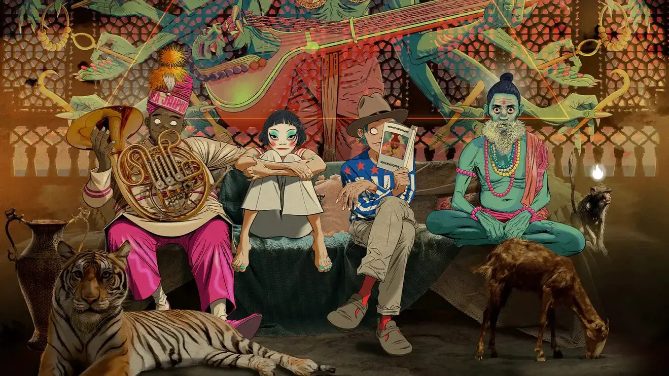 illustration of the virtual band gorillaz