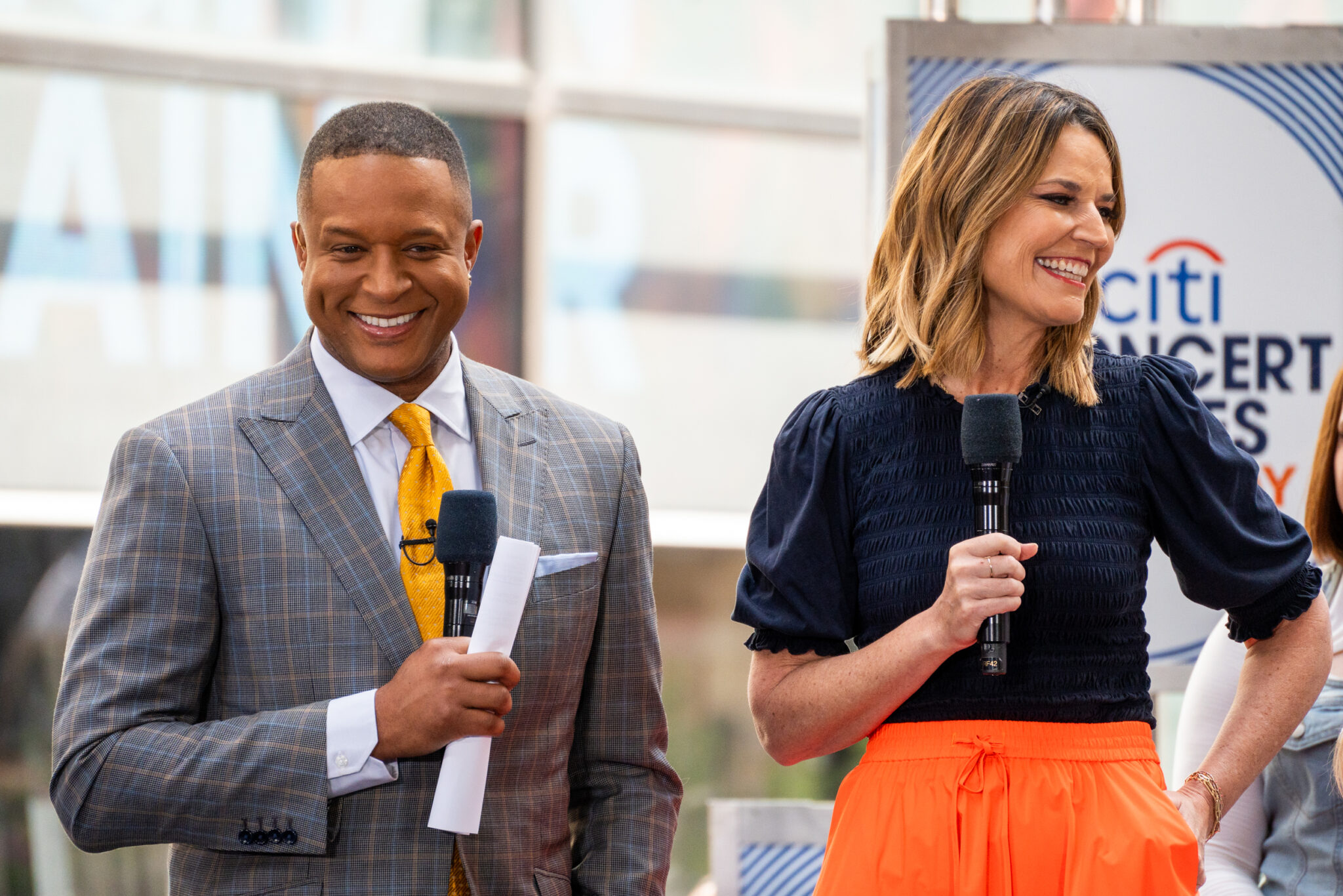 Craig Melvin and Savannah Guthrie at the Citi Concert Series.