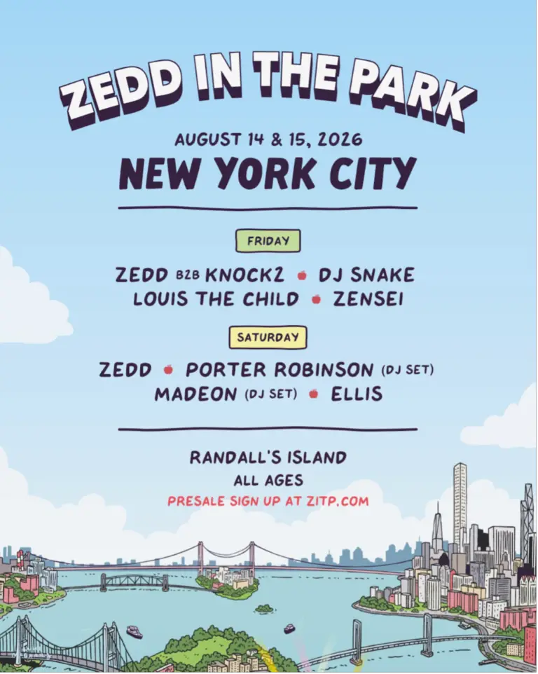 ZEDD in the Park flyer