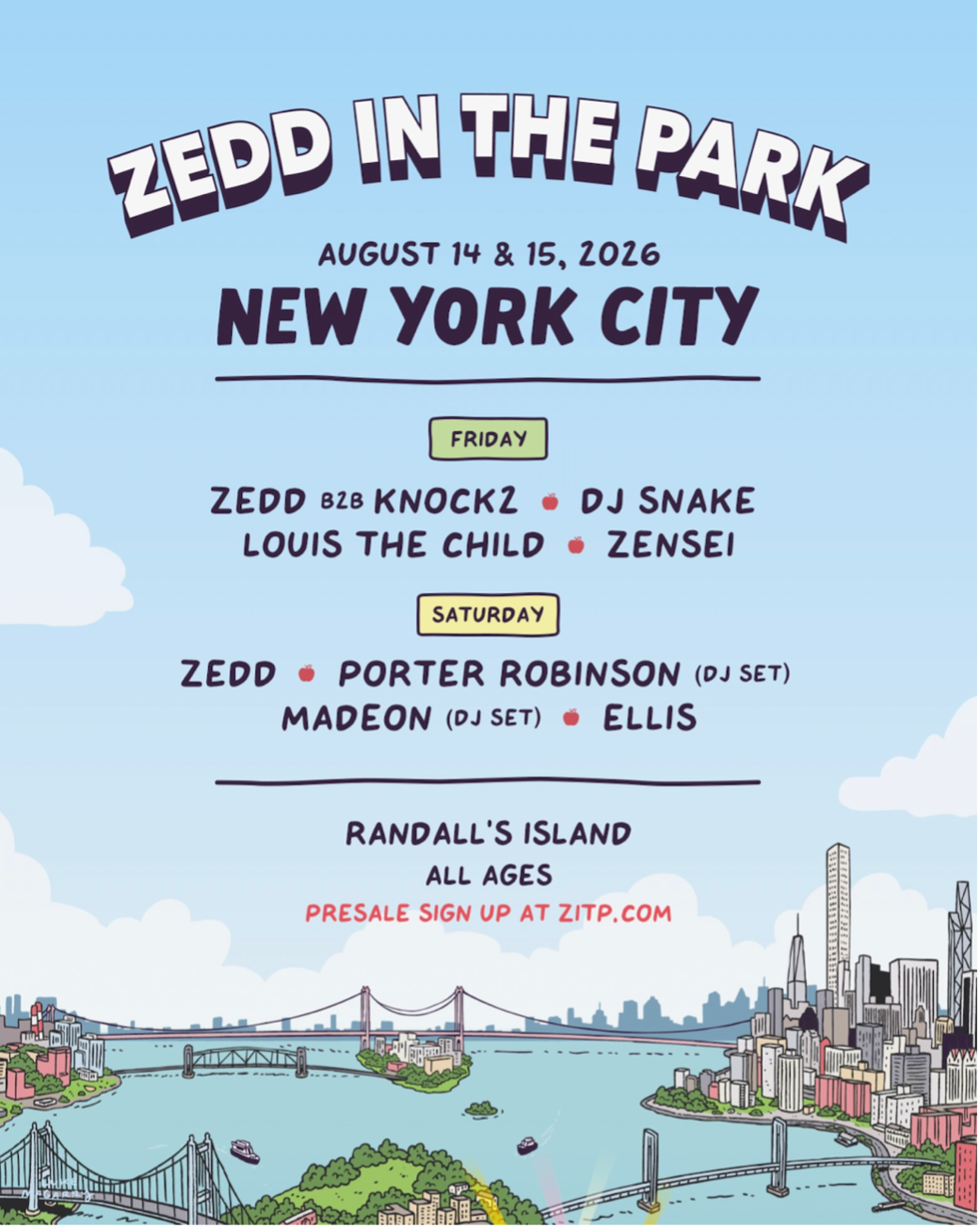 ZEDD in the Park flyer