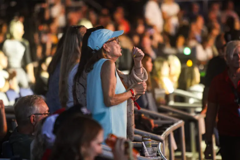 Fans dancing in the crowd