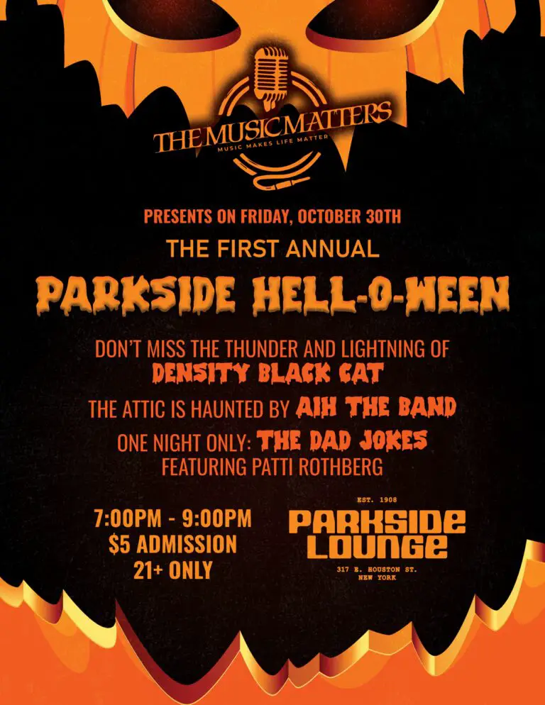 Promotional poster for The Music Matters' Hell-O-Ween