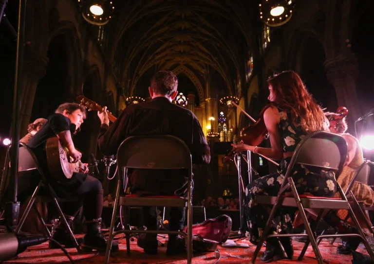 Musicians performing at Brooklyn Folk Festival