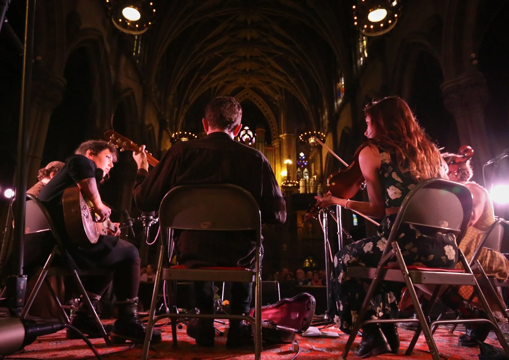 Musicians performing at Brooklyn Folk Festival