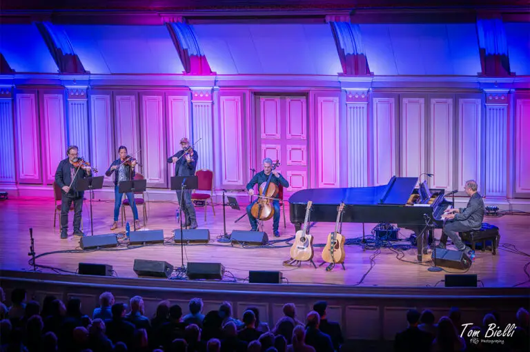 Five for Fighting performing with the string quartet at Troy Savings Bank Music Hall