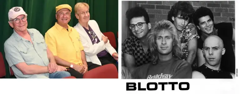 Left: Bowtie Blotto, F.Lee Harvey Blotto, and Broadway Blotto (photo credit Steve Leung). Right: Blotto in the 1980s (photo credit Martin Benjamin).
