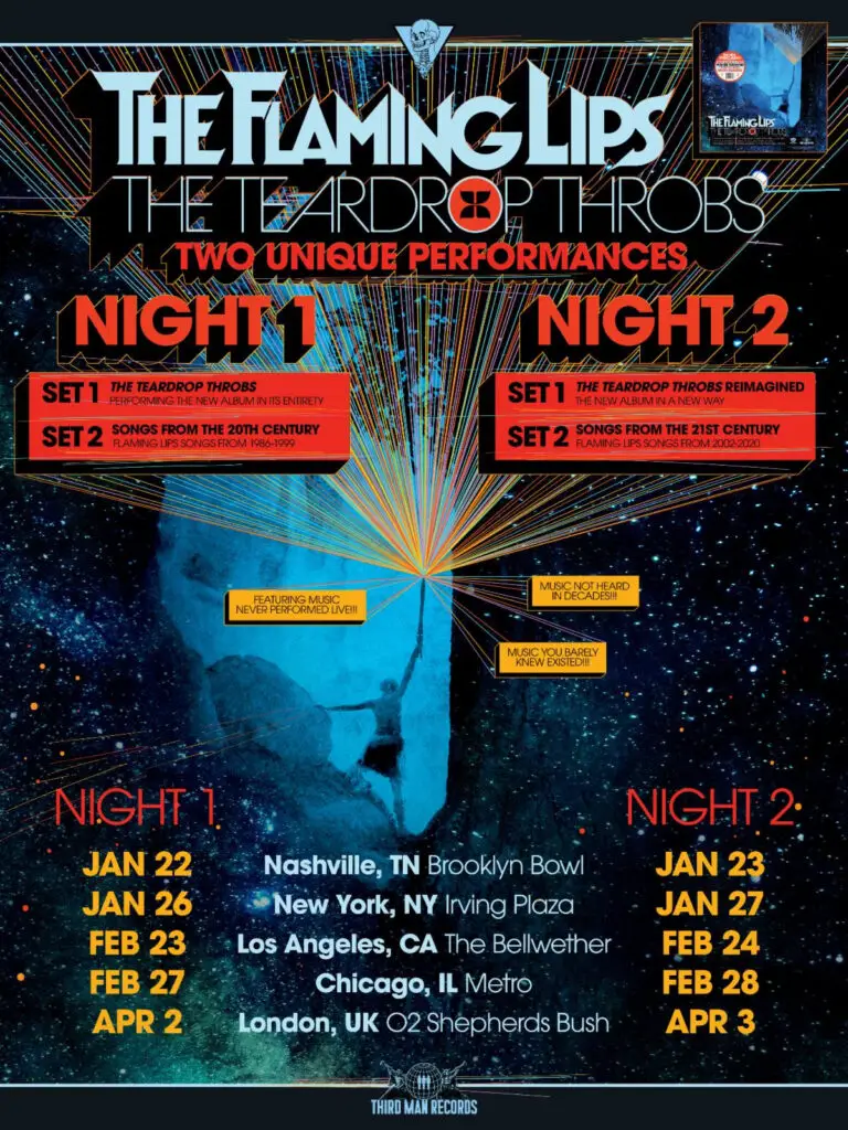 The Flaming Lips The Teardrop Throbs Tour Poster